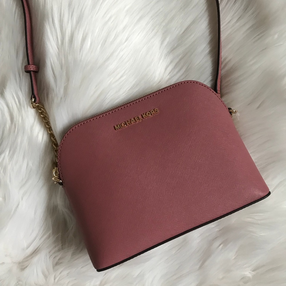 Michael Kors Pink Rose Dome Cindy Crossbody Bag - Picture 3 of 5